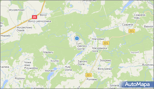 mapa Ząbrsko Górne, Ząbrsko Górne na mapie Targeo